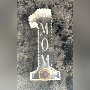 Vintage Mom Gift 24% Lead Crystal Clear Paperweight number "1"  Made In Germany.